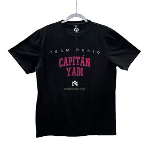 M4 Black Red Team Rubio Capitan Yadi Crewneck Cotton Blend Baseball T-Shirt XL